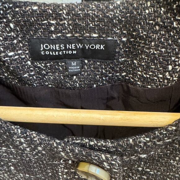 Vintage Jones New York Black & White Tweed Jacket – Size M - Picture 2 of 9